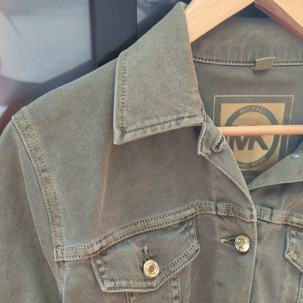 Michael Kors Khaki Green Denim Jacket